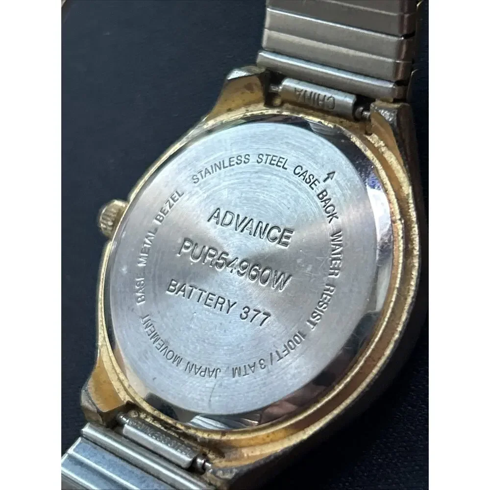 Advance Two Tone Men’s Stretch Band Quartz Watch